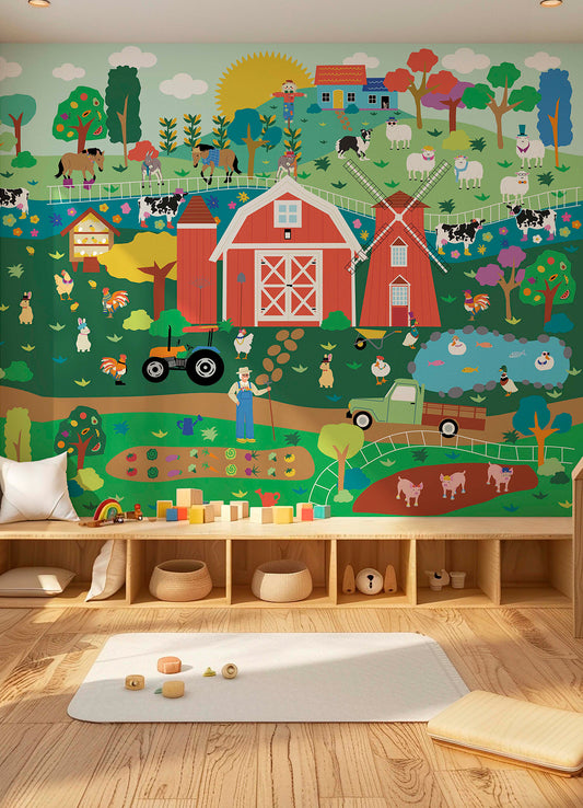 Papel de Parede Infantil Fazendinha - Painel