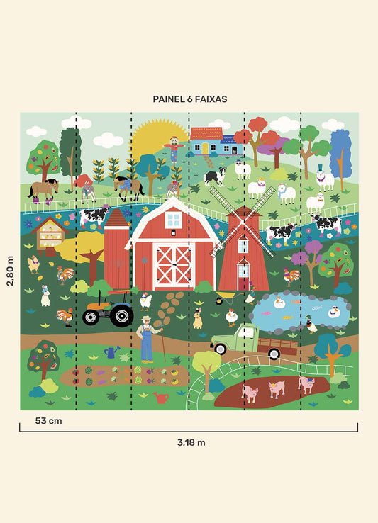 Papel de Parede Infantil Fazendinha - Painel