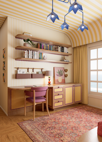 Papel de Parede Infantil - Listrado Fino Regular Amarelo Radiante