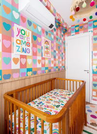 Papel de Parede Infantil - Coração Emoldurado