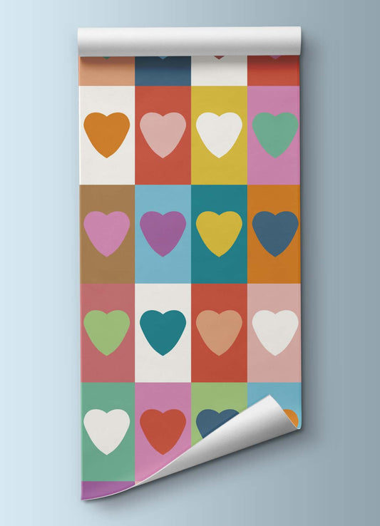 Papel de Parede Infantil - Coração Emoldurado