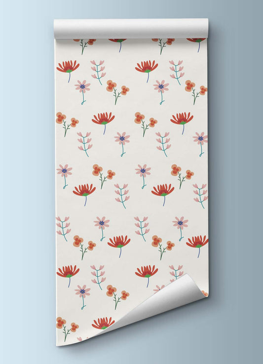 Papel de Parede Infantil - Flores no Jardim