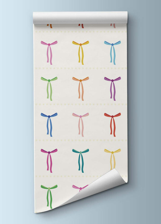 Papel de Parede Infantil - Lacinhos Coloridos