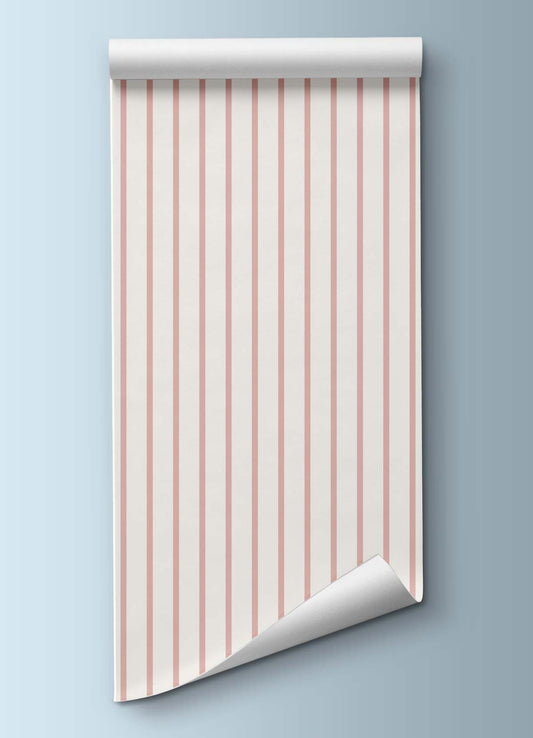 Papel de Parede Infantil - Listrado Fino Regular Rosa Doçura