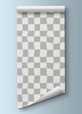 Papel de Parede Infantil - Xadrez Cinza
