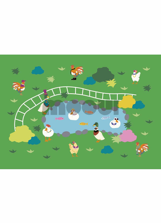 Pôster Infantil - Animais no Lago