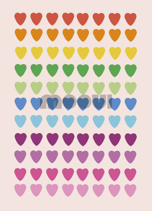 Pôster Infantil - Arco-íris de Coração