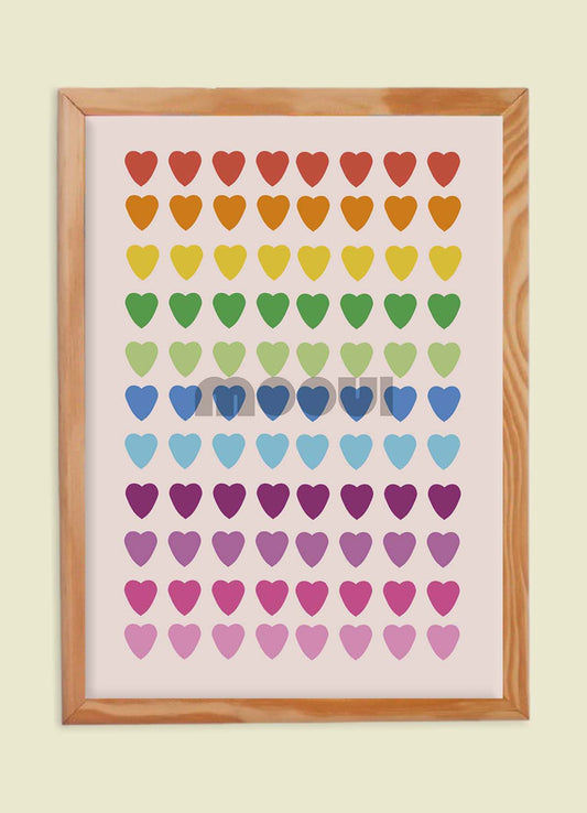 Pôster Infantil - Arco-íris de Coração