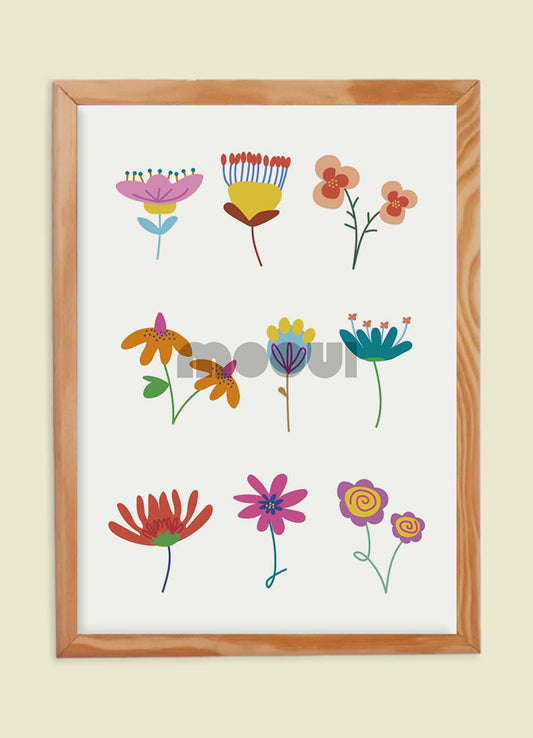 Pôster Infantil - Colecionando Flores