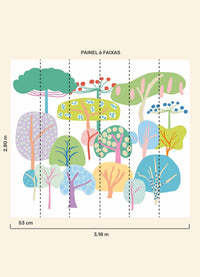 Papel de Parede Infantil Árvores Suaves - Painel
