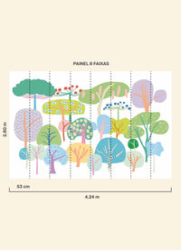 Papel de Parede Infantil Árvores Suaves - Painel