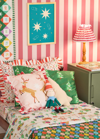 Abajur de Mesa - Listrado Horizontal Vermelho