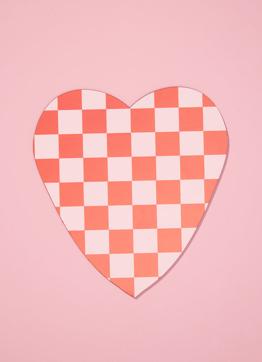 Adorno de Parede - Coração Quadriculado