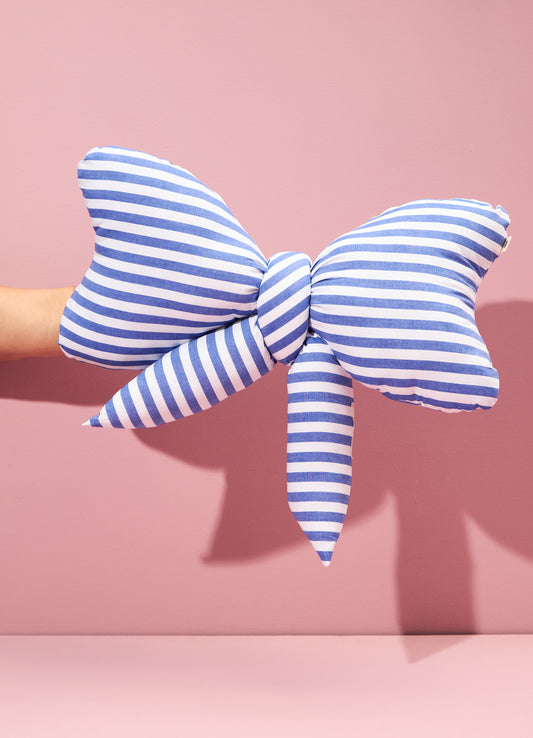 Almofada Laço - Listradinho Azul