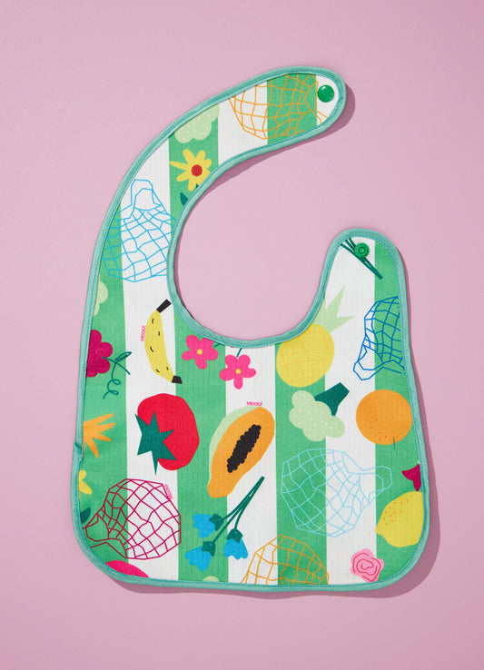 Babador Impermeável - Frutas e Legumes Verde