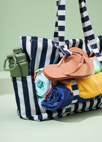 Bolsa de Praia Grande - Listrado Azul