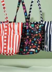 Bolsa de Praia Grande - Listrado Azul