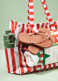 Bolsa de Praia Grande - Listrado Vermelho