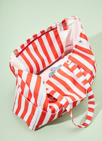 Bolsa de Praia Grande - Listrado Vermelho