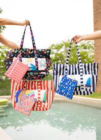 Bolsa de Praia Grande - Listrado Vermelho