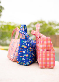 Bolsa de Praia Infantil - Xadrez Jardim