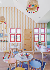 Papel de Parede Infantil - Listrado Ondas Solar
