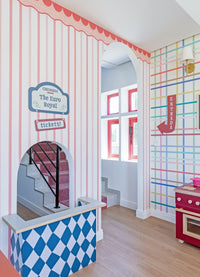 Papel de Parede Infantil - Listrado Tenda Encantada