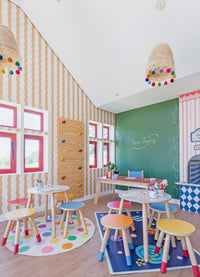 Papel de Parede Infantil - Listrado Ondas Solar