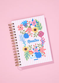 Caderno de Receitas -  Floral Romântico
