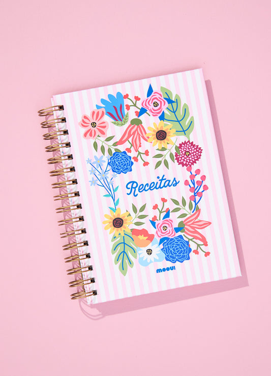 Caderno de Receitas -  Floral Romântico