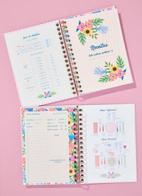 Caderno de Receitas -  Floral Romântico