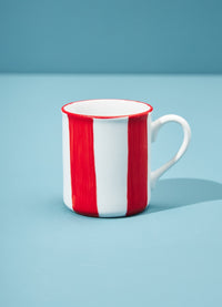 Caneca de Porcelana - Listrado Vermelho