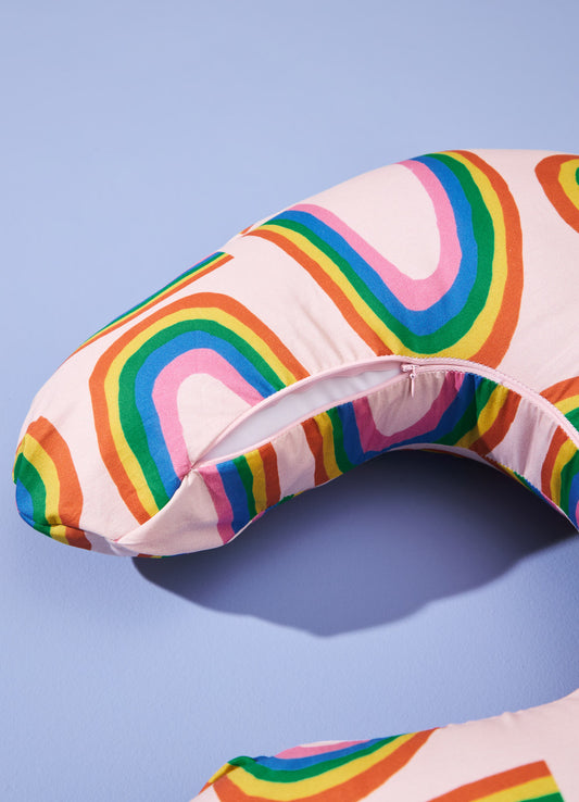 Capa de Almofada Amamentação - Arco-íris das Fadas