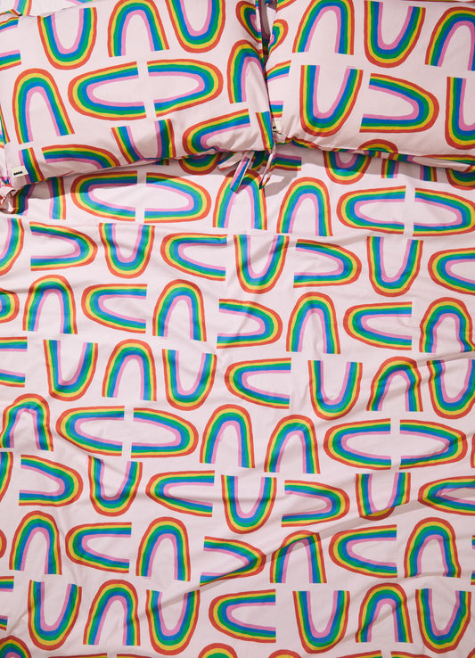 Capa de Edredom Adulto - Arco-íris das Fadas