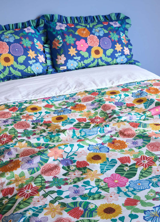 Capa de Edredom Adulto - Canteiro de Flores