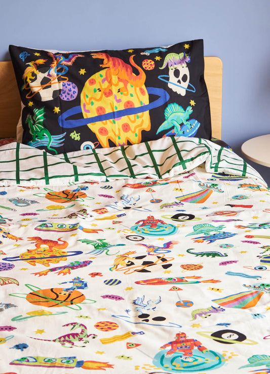 Capa de Edredom Infantil - Aventura Cósmica Off