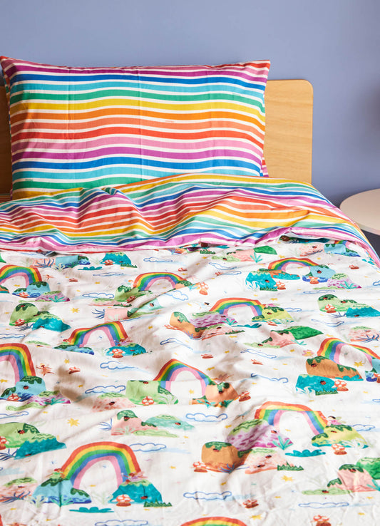Capa de Edredom Infantil - Listrado Rainbow
