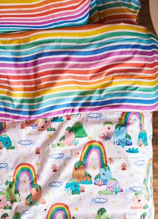 Capa de Edredom Infantil - Listrado Rainbow