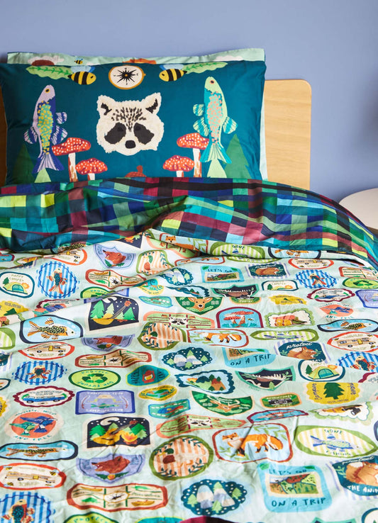 Capa de Edredom Infantil - Pescar e Acampar