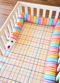 Capa para Protetor de Berço Minhocão - Listrado Rainbow