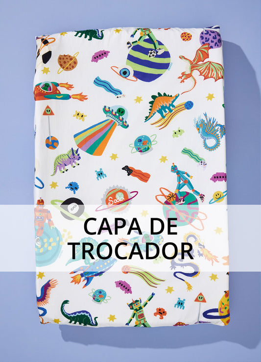 Capa para Trocador Americano - Aventura Cósmica Off