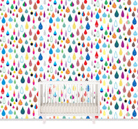 Papel de Parede Infantil - Chuva Colorida