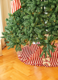 Cobre-Pé de Árvore de Natal - Listrado Laço de Dickens