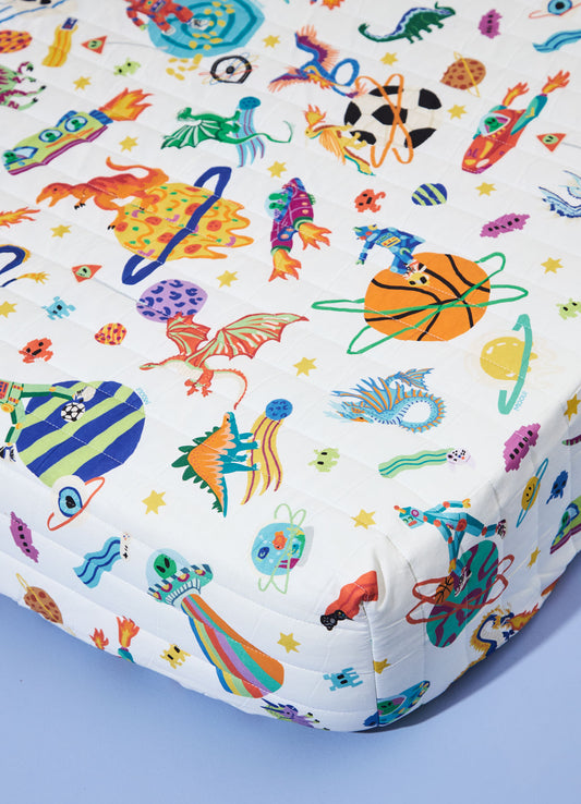 Jogo de Colcha Elástico - Aventura Cósmica Off