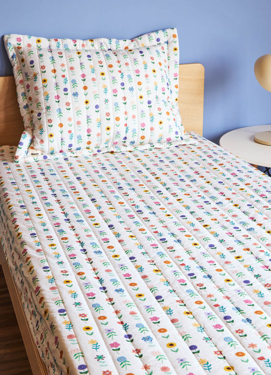 Jogo de Colcha Elástico - Caminho Floral