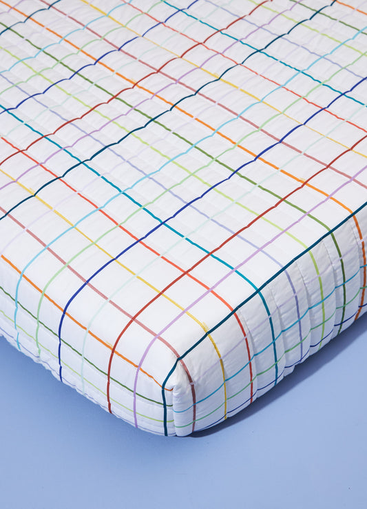 Jogo de Colcha Elástico - Grid Ondinhas