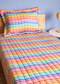 Jogo de Colcha Elástico - Listrado Rainbow