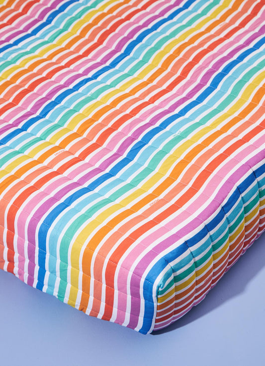 Jogo de Colcha Elástico - Listrado Rainbow