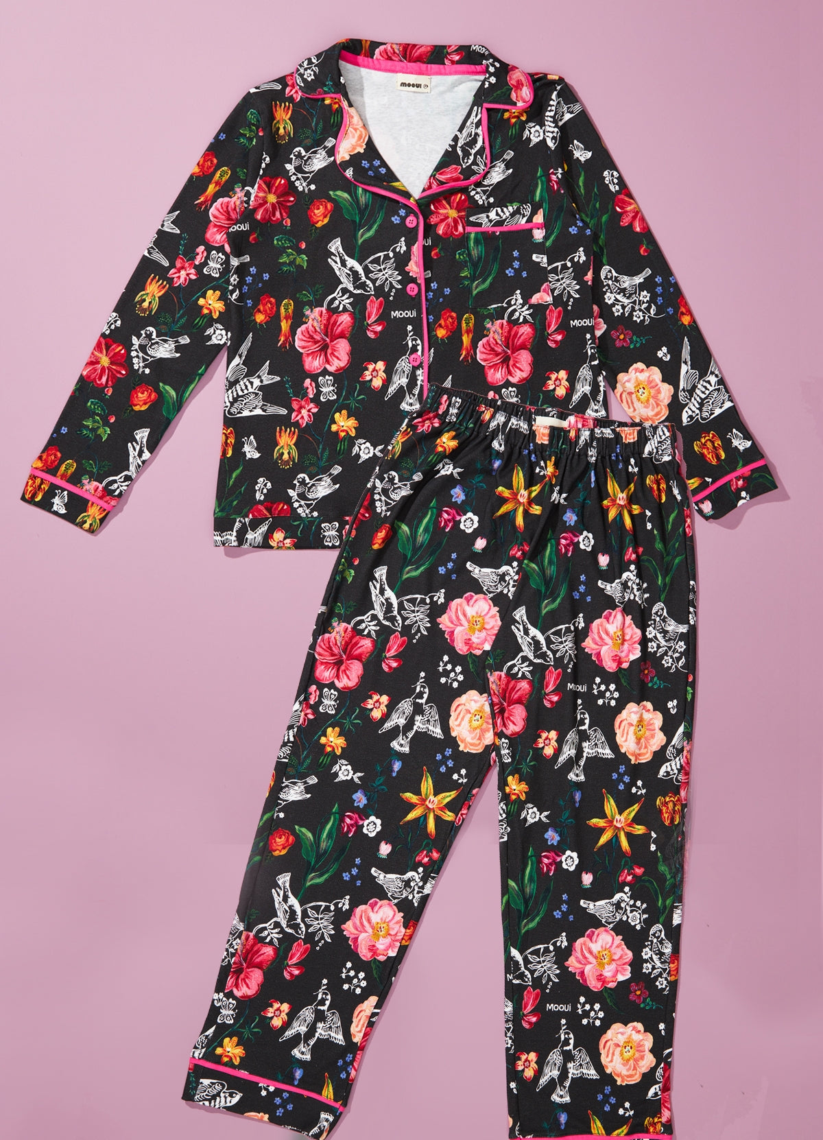 Pijama Americano Adulto Longo - Floral Noite Nathalie Lété