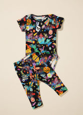Conjunto Body Manga Curta - Aventura Cósmica